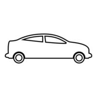 Car sedan contour outline line icon black color vector illustration image thin flat style