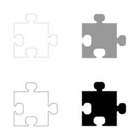 The puzzle the set black grey color icon vector