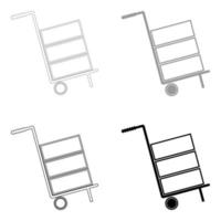 Cart delivery or shipment icon the set black grey color icon vector