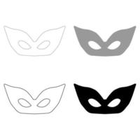 Mask the set black grey color icon vector