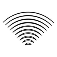 Radio wave wireless contour outline line icon black color vector illustration image thin flat style