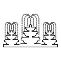 Fountain stream contour outline line icon black color vector illustration image thin flat style