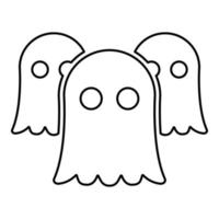 Spirits Ghosts contour outline line icon black color vector illustration image thin flat style