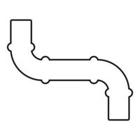 Pipe contour outline line icon black color vector illustration image thin flat style