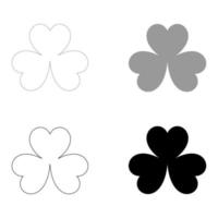 Clover the set black grey color icon vector