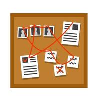 Board with papers, photos and document vector