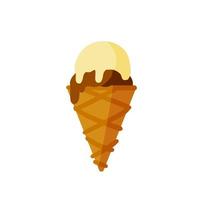 Ice cream cone. Sweet dessert vector