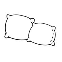 Set of pillows. Soft cushions. Large and small object. vector