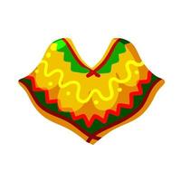 Poncho. Red and orange Mexican Cape. vector