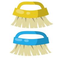 Set of Brush for wet house cleaning and sweeping. item for combing horse. vector