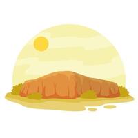 uluru, montaña australiana. roca marrón. hito nacional. vector