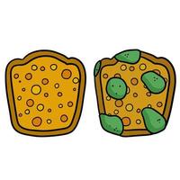 Bread with mold. Incorrect storage of the product. vector