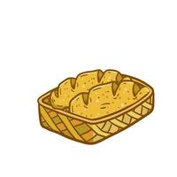 Basket of bread. Element of the bakery. vector