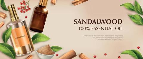 Sandalwood Oil Horizontal Composition vector