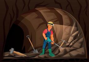 Miner With Pick Composition vector