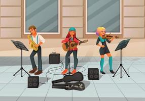 Street Music Band Composition vector