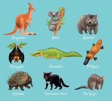 concepto de diseño de animales australianos vector