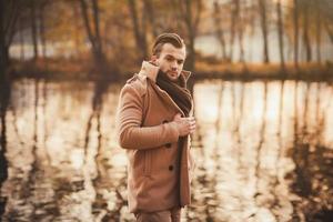 man in autumn coat photo
