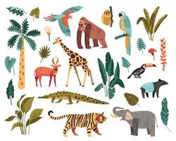 conjunto de iconos de hábitat de la selva