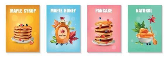 Maple Syrup Posters Set vector