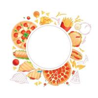 Fast Food Frame vector