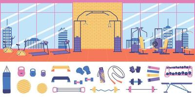 conjunto de colores de gimnasio de fitness vector