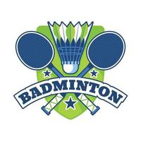 logotipo de bádminton plano vector