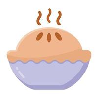 A baked cake, pie flat icon style vector