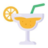 Lime with glass denoting flat icon of lemon drink vector