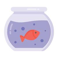 Fish bowl flat design editable vector