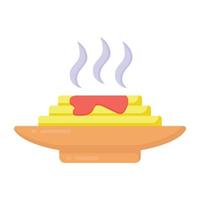 Flat griddle cakes in flat icon design vector