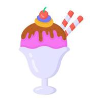 An ice cream bucket in flat icon vector