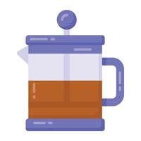 batidora de café en icono de estilo plano, vector editable