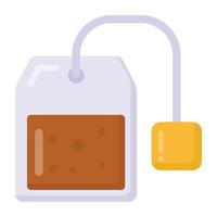 icono de estilo plano de bolsita de té, vector editable