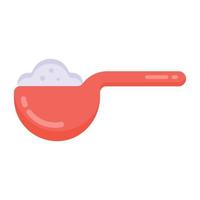 Sugar spoon flat style icon, editable vector