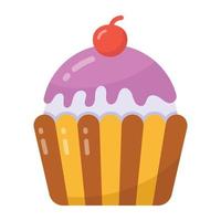 diseño de vector de cupcake, estilo de icono plano