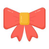 Icon of beautiful ribbon bow in flat vector design