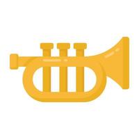 A music instrument icon, cornet vector