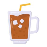 Coffee inside glass denoting flat icon of irish coffee vector