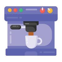 Coffee machine flat icon, editable vector