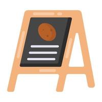 Menu board in flat style icon vector