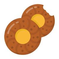 Donut flat style icon, editable vector