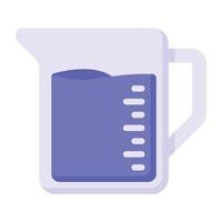 Jug scale in flat style icon, kitchen utensil vector