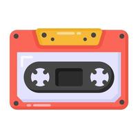 Multimedia device, flat design of cassette vector