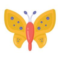 icono de estilo plano de mariposa, vida silvestre vector