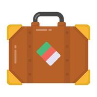 bolsa de viaje icono plano, vector editable