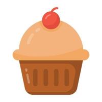 diseño de muffin vector, estilo de icono plano vector