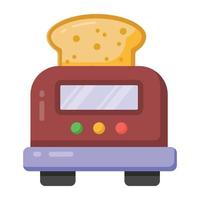 Jam on a bread, flat icon of toast vector