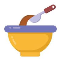 A soup bowl icon in flat editable design vector