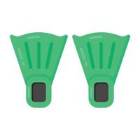 Flippers icon in flat vector design, swimming equipment